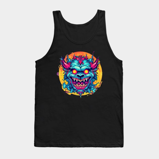 Ready to scare some people with my new monster mask Tank Top by Pixel Poetry